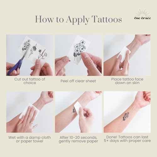 One Grace Mini Nature Temporary Tattoos - Realistic Long Lasting Waterproof Tiny Tattoos - Black and White Butterflies Bird Flower Rose Tree Branch Boho Small Tattoos for Women and Men