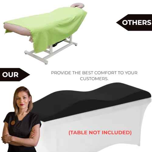 Lash Bed Topper, Massage Bed Topper,40D Gel Cooling Memory Foam Curved for Massage Table Padding with Velvet Cover, Beauty Salon Spa Esthetician Ergonomic Mattress 70"x28" Black