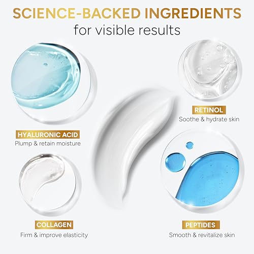 Retinol Cream for Face with Collagen, Peptides - Anti Aging Wrinkle Cream for Women and Men - Day-Night Facial Moisturizer with Hyaluronic Acid - Tightening and Skin Firming - Neck & D?collet?