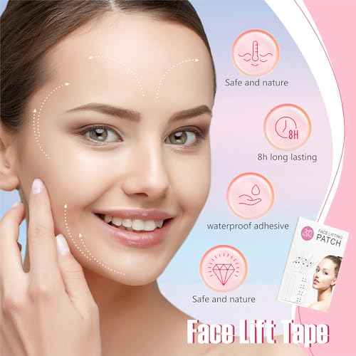 Face Lift Tape, Face Lift Tape Invisible, Face Tape Lifting Invisible, Face Tape Instantly Lifts Sagging Skin Around The Face, Hides The Double Chin and Creates A v-Shaped Face 60PCS