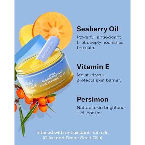 Then I Met You Living Cleansing Balm, Melts Makeup & Sunscreen, Non-Stripping Zero Residue Oil Cleanser with Seaberry, Olive, Grape Seed Oils, Vit E & Persimmon, First-Step Clean Vegan Korean Skincare