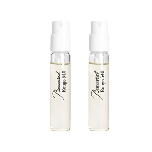 In1mart 2 B.accarat R.ouge 540 EXTRAIT De Parfum Spray Sample Vial 0.06 fl.oz/ 2ml each. Woody ambery floral