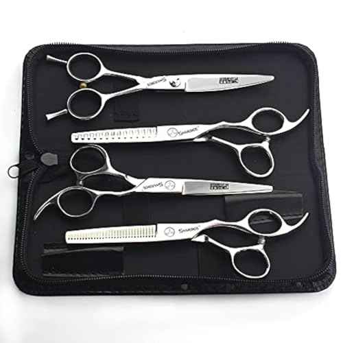 Barber hair scissors, Axemoore professional haircut Cutting Scissors/Shears set- 6", made of Japanese stainless steel, especially (6in-4pc-B)