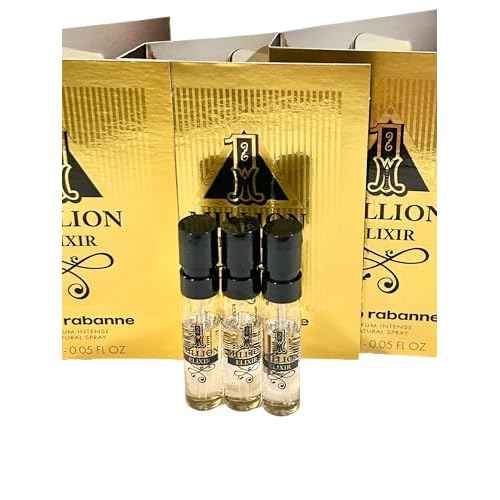 Paco Rabanne 1 MILLION ELIXIR Intense Perfume MEN spray vial perfume 1.5 ml / 0.05 fl oz - Set of 3