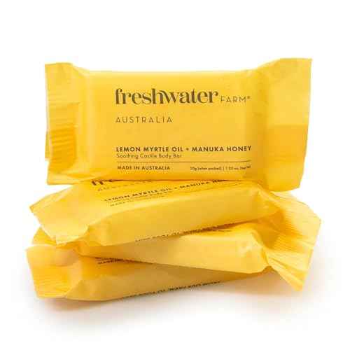 Freshwater Farm Australia Guest Soap Bars|Lemon Myrtle Oil & Manuka Honey Guest Soaps/Mini Soaps | Triple-Milled| 30g x 32 pack for Hotels & Airbnb