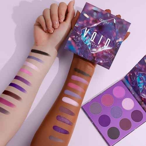 docolor Eyeshadow 9 Colors Purple Eyeshadow Palette High Pigmented Blendable Matte & Glitter Shimmer Finishes, Long Lasting Mauve Eye Makeup for Christmas Party Music Festivals