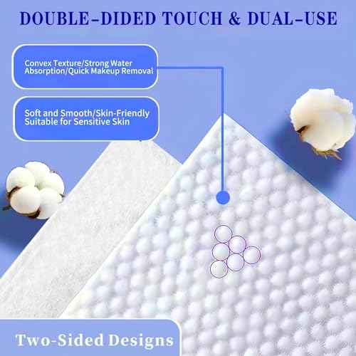 Disposable Face Towel 300 Count, Soft Cotton Clean Skin Face Towels, Dry Wipes Cotton Facial Towels Wash Cloths Tissue Thickened, Face Towelettes Disposable for Makeup Remover, Cleansing and Skincare