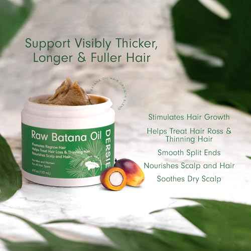 Dersie Batana Oil for Hair Growth: Unrefined Raw Batana Oil Sourced from Honduras ? 100% Pure & Organic for Thicker & Stronger Hair - Works as Hair Mask for Deep Conditioning & Repair (4 oz)