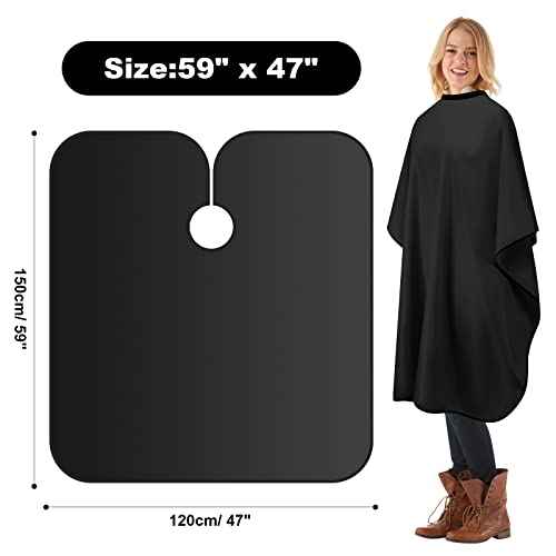Hair Salon Capes Waterproof Haircut Unisex Black Cape Barber Hair Cutting Cape with Snap Closure Hair,Coloring and Styling
