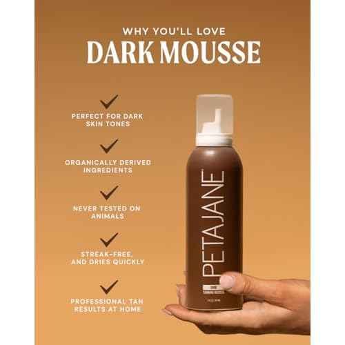 Dark Tanning Mousse 7oz - Made in the USA - Streak-Free, Lightweight, Non-Sticky, Fast-Absorbing, Vegan, Sunless Tanner for All Skin Types