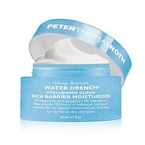 Peter Thomas Roth | Water Drench Hyaluronic Cloud Rich Barrier Moisturizer | Hyaluronic Acid Barrier Cream For Dry Skin, Fragrance-Free