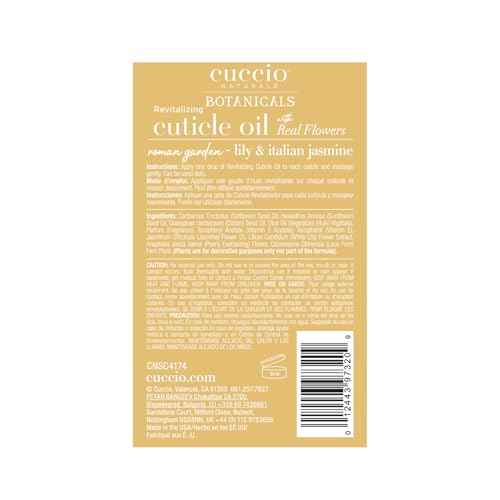 Cuccio Botanicals Revitalizing Cuticle Oil ? Roman Garden (Lily & Italian Jasmine Scent) ? Infused with Real Flowers & Natural Oils for Deep Hydration, Non-Greasy Spa Experience, 2.1 oz