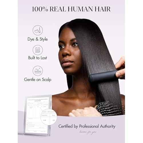 LUVME Human Hair Bundles Straight 14 16 18 inch, 100% Brazilian Virgin Human Hair Human Hair 3 Bundles, Unprocessed Double Weft 15A Grade, Soft & Full Natural Look for Black Women