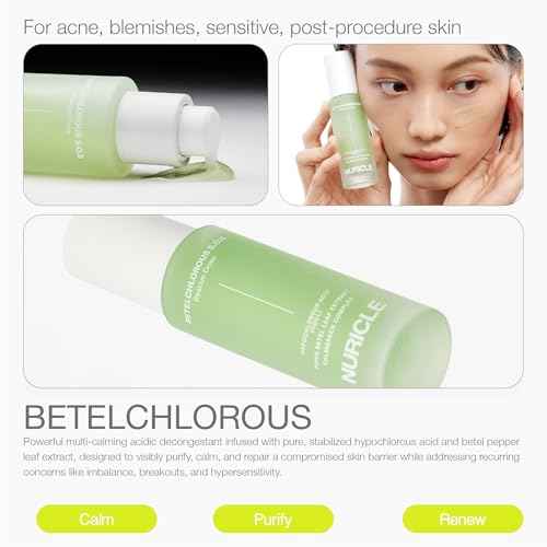 BETELCHLOROUS S.O.S Rescue Dose 30ml(1.014 fl.oz) ? Hypochlorous Acid Face Serum for Acne, Redness & Sensitive Skin ? Korean Skin care Calming Serum