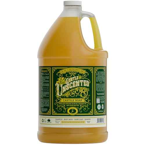 Unscented Liquid Castile Soap ? Vegan Organic Soap & Body Wash, High Olive Oil Content, Non-Drying Formula, Great for Sensitive Skin by Carolina Castile, EWG Verified (Unscented, 1 Gallon)