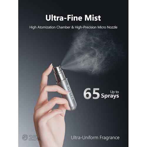 Refillable Perfume Atomizer, Bottom Filling Fragrances Perfume Bottle, Mini Cologne Dispenser, Travel sized, Portable Sprayer for Women Men, Gift