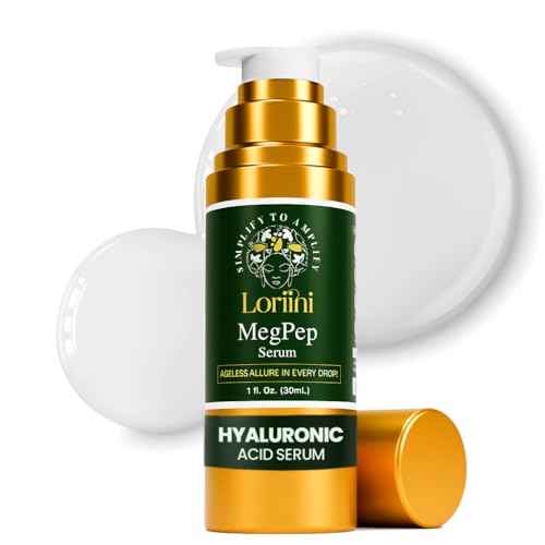 MegPep Anti-Aging Serum | Peptide & Hyaluronic Acid Face Serum for Wrinkles, Hydration,Fine Lines & Dull skin | With Ceramides, Ashwagandha, Gold Bhasma & Edelweiss ? Firm, Brighten Skin ? 1 Fl Oz