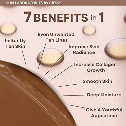 Sun Laboratories By Giesee Dark Sunsation Self Tanning Lotion 8 oz 2 Pack with Tanning Mitt - Organic Self Tanner, Sunless Tanner, Sun Labs Very Dark Tanning Lotion, Self Tanner with Mitt