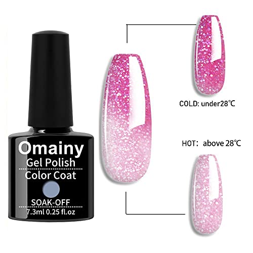 Omainy Gel Nail Polish Set,Color Changing Gel Nail Polish Set,Mood Changing Gel Nail Polish Set,Shellc Uv Gel Nail Polish,Temperature Change Gel Polish Set,Soak Off Uv Led Nail Polish Salon Art(4001)