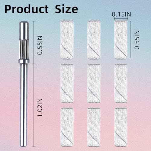 100 Pcs 240 Grit White Small Sanding Bands Nail Drill Bit,Nail Drill Bits,Extreme Fine Grit mini Sanding Band,Nail Bits,Upgrade 3.1mm Mandrel Bits,Professional Nail Drill Bit for Acrylic Nails