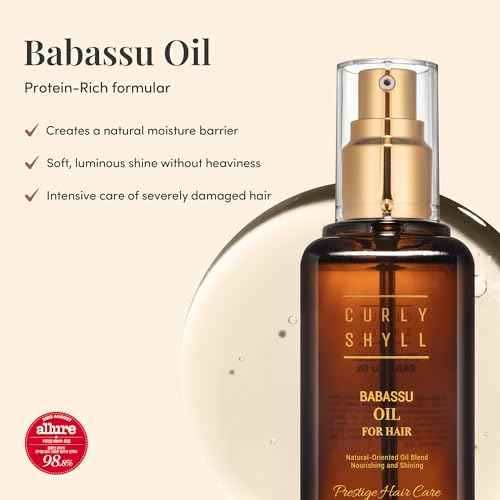 CURLYSHYLL Babassu Oil for Hair | Lightweight Moisturizing Oil for Dry or Damaged Hair | Soft, Non-Sticky Finish | Paraben-Free | 100ml