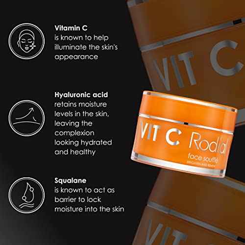 Rodial Vit C Face Souffl? 1.7 fl oz, Unique Formula for Dry/Dehydrated Skin and Shea Butter for Ultra-Hydration, Vitamin C to Boost Skin Radiance, Hyaluronic Acid for Firming and Plumping