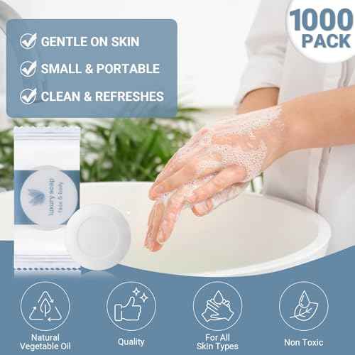 Kacctyen 600 Pcs 0.35oz Mini Bar Soap Bulk Individually Wrapped Bulk Hand Hotel Soap Bars Travel Size Toiletries for Guest Hotel Bathroom Vacation Rentals
