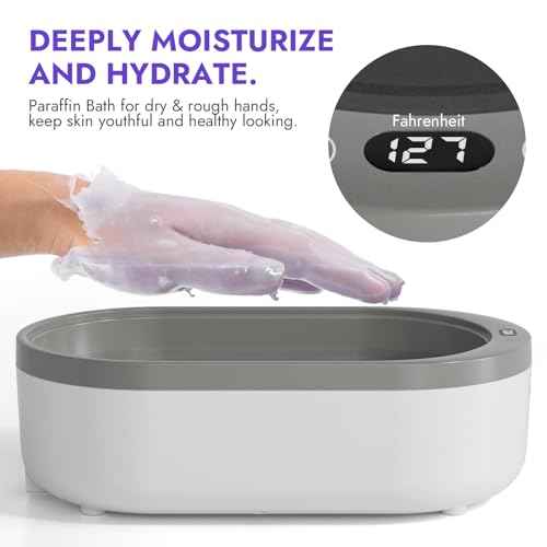 Small Paraffin Wax Machine for Hands - Paraffin Hand Wax Machine 2000ml Small Size With 4 packs of Paraffin Wax Digital Display Screen for Paraffin Baths