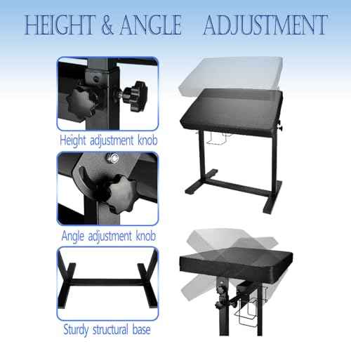 XXL Tattoo Armrest Stand Height and Tilt Adjustable Oversized Tattoo Arm Rest with Ink Rack and Glove Rack for Artist Beauty Table
