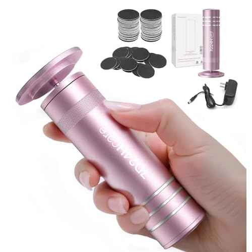 Electric Callus Remover for Feet£¬Electric Foot Care Tools£¬Stepless Speed Rechargeable Grinder with 60 Sandpaper Discs, Professional Pedicure Tool for Dead Dry Crack Skin Calluses-Pink 008