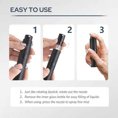 Perfume Atomizer Travel Bottle Refillable: Cologne Sprayer Portable for Men - Mini Spray Empty for Refill - 8ml Small Size Blue