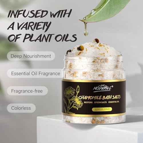 Epsom Bath Salts Gift Set for Soaking 4pcs Bath Salts with Essential Oils for Women Relaxing Lavender Eucalyptus Rose Chamomile Bath Set for Women Luxury Spa Birthday Mother's Day Christmas Gift