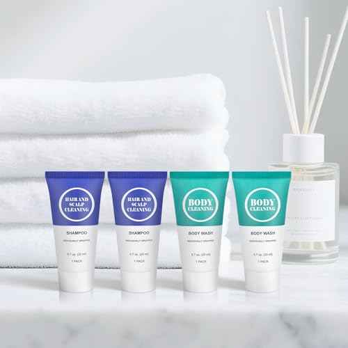 Travel Size Shampoo and Body Wash Set, Small Trial Hair Shampoo Sample Shower Gel Kit Mini Toiletries Amenities Set for Men and Women, Cleansing for Hotel/Vacation/Homeless 0.7 oz/20 ml (200 Pack)