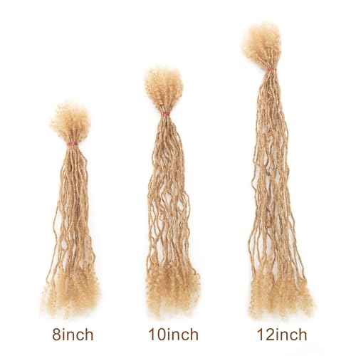 EV&ET Handmade Interlocking Sisterlocks Curly Tips 100% Real Human Hair Permanent Micro Locs Extensions Natural Looking Soft Dreadlocks Can Be Bleached and Dyed (#27 40pieces, 10inch 0.2cm)