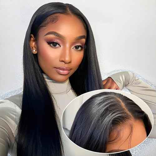VibeFusion 13x4 HD Transparent Lace Front Human Hair Straight Wig 200% Density Glueless Pre-Plucked Pre-Cut 18 Inch Women's Wig