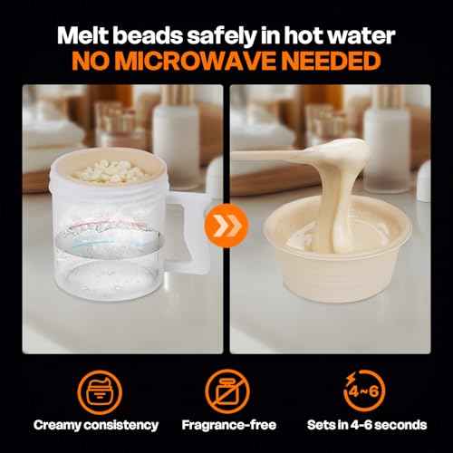 Ear Hair Removal Kit for Nose and Eyebrow | 100 g Wax, 30 Sticks | Nose Wax Kit for Men and Women | Includes Balm Wipes,Earplugs, Ear Protectors | Lasts up to 5 Weeks | No Microwave Needed