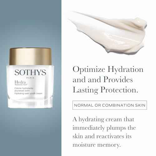 SOTHYS Hydrating Satin Youth Cream | Face Moisturizer with Hyaluronic Acid for Daily Youthful Hydration | Normal or Combination Skin