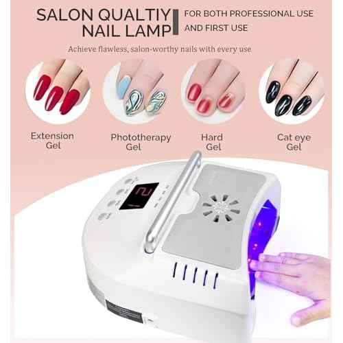 Cordless LED UV Nail Lamp,Professional Uv Llight for Gel Nails,OBEEGOO Nail Dryer for Acrylic Gel,Curling Lamp for Beauty Salon (White)