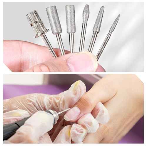 12Pcs Nail Drill bits Set,Professional Nail Art Tools Set for Acrylic Art,with 6 pcs Sanding Bands for Manicure & Pedicure Crystal Nail Files,Perfect for Nail Salons & Beauty