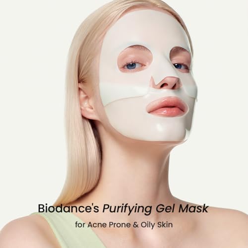 BIODANCE Refreshing Sea kelp Real Deep Mask, Overnight Hydrogel Mask, Calming, Oil & Sebum Control, Blemish Care, Korean Skincare, Stocking Stuffers for Teen Girls | 1.19oz(34g) x 4ea