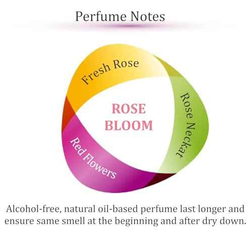 Zoha Rose Bloom - Rose Perfume for Women and Men, Alcohol Free Perfume Oil Roll On, Natural Clean Travel Size Parfum, 6ml Roller