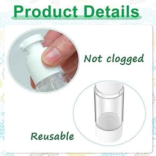 Sabary 60 Pcs Clear Airless Pump Bottles Refillable Cosmetic Travel Size Dispenser Vacuum Plastic Travel Bottles Empty Lotion Pump Dispenser Liquid Toiletry Container(1 oz)