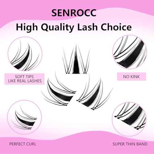 Lash Clusters Fairy Lash Clusters Manga Eyelash Clusters 140pcs Cluster Eyelash Extensions D Curl Individual Lashes 8-16mm Mix Length (QF-0.07D-8-16)