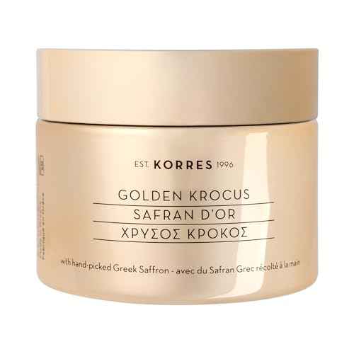 KORRES Golden Krocus Hydra-Filler Plumping Cream, Greek Saffron Face Moisturizer, Anti-Wrinkle Hydration Cream for Women & Men, Firming Day & Night Cream, Skin Care with Hyaluronic Acid, 1.69 fl oz