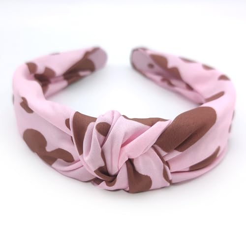 Cow Print Spa Knot Headband for Women 2 PACK, Skincare Headbands, Face Wash Hairbands Yoga Hair Band Animal Print