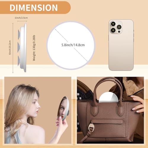 Suupvaor Magnifying Mirror 20X with Suction Cups, Large 6inch Travel 20X Magnified Mirror Round Makeup Mirror with High Magnification, Make up Mirror with Tweezers Sets