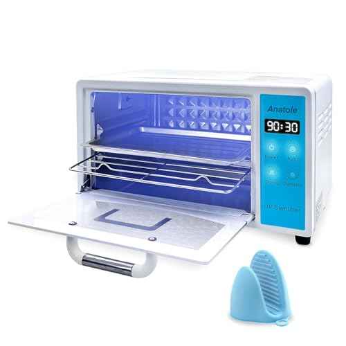 Anatole UV Light Nail Tool Cleaning Machine Dryer 10L Multifunctional Cleaner Box 160W Professional Manicure Tool Cleaning Cabinet with Stainless Steel Tray Rack for Beauty Salon Spa Barber Home 110V