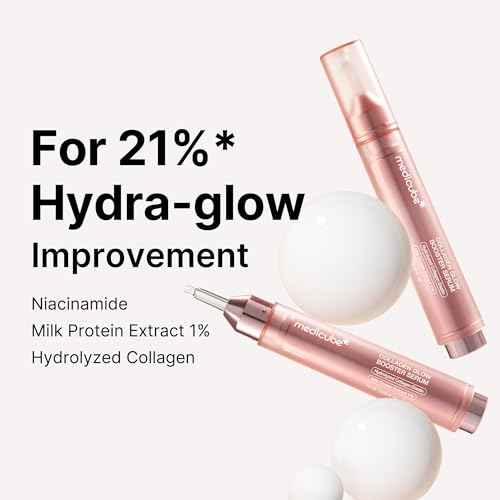 Medicube Collagen Glow Booster Milk Serum - Twist & Click - Radiance & Hydration with Niacinamide, Milk Protein Extract, Hydrolyzed Collagen - Illuminates & Firms Skin - Korean Skin Care, 0.50 oz