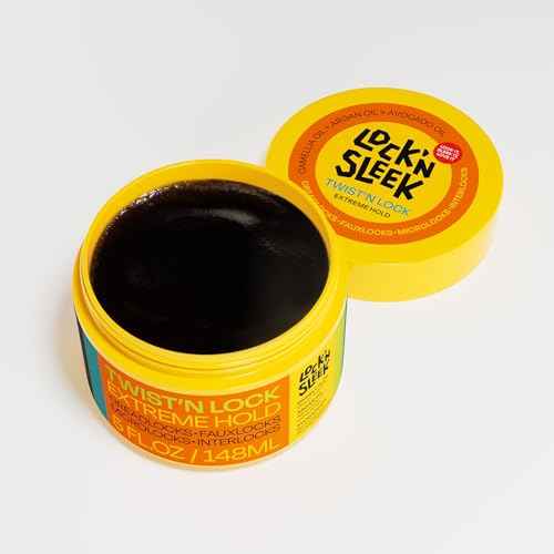 LOCK'N SLEEK Braiding Gel, Extreme Hold Braid, Loc, and Twist, Flake-Free, Tames Frizz, and Contol Edge (5 Fl Oz (Pack of 1))