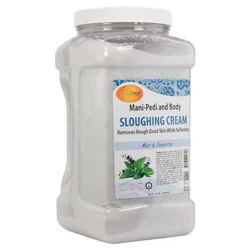 SPA REDI - Foot Cream, Sloughing Lotion, Mint and Eucalyptus 128 Oz - Pedicure Massage Foot Care for Dry Cracked Feet, Scrub Gently, Exfoliating, Smooths and Eliminates Buildup of Dead Skin